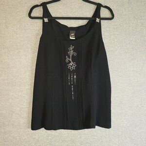 MICHEL USA Black Embellished Tank Top Size XXL
